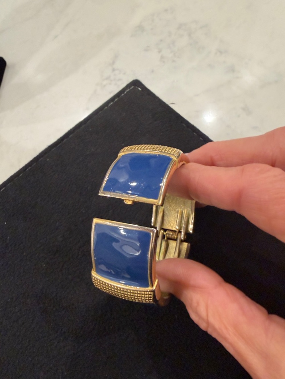 Chico's Blue Enamel and Gold-Tone Bracelet Duo - Picture 3 of 5